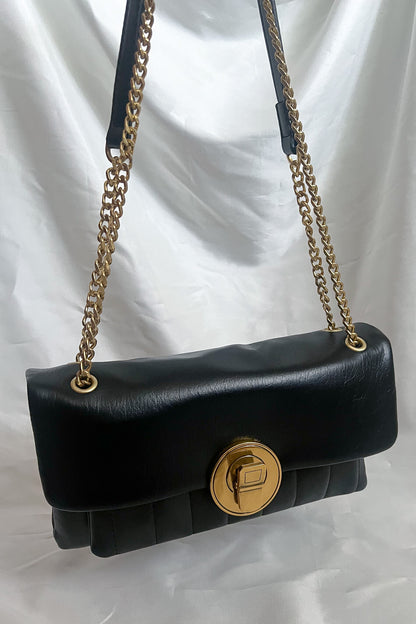 Chain Strap rectangular multi way carry Bag with gold detailing 