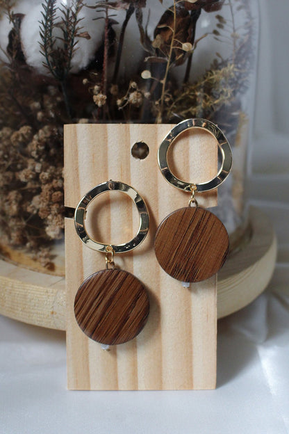 Sabine Wooden Drop Earrings - Bonn Moda